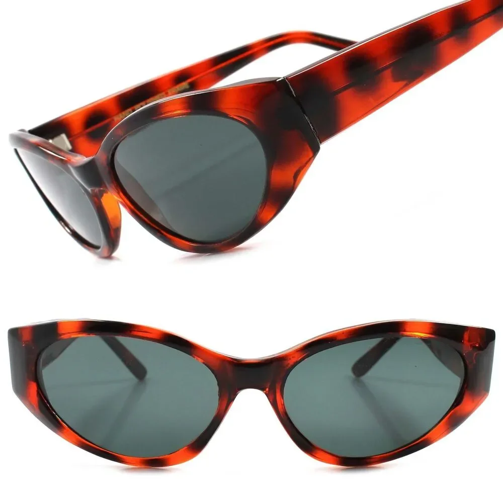 Classic True Vintage Deadstock 70s 80s Womens Brown Stylish Cat Eye Sunglasses